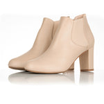 Lucille Wide Width Boots - Beige Leather