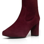 Lydia Wide Width Knee High Boots - Burgundy Suede