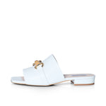 Miley - Extra Wide Width Sliders - White Leather