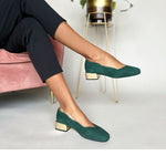 Olivia Wide Width Pumps – Green Suede