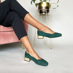 Olivia Wide Width Pumps – Green Suede