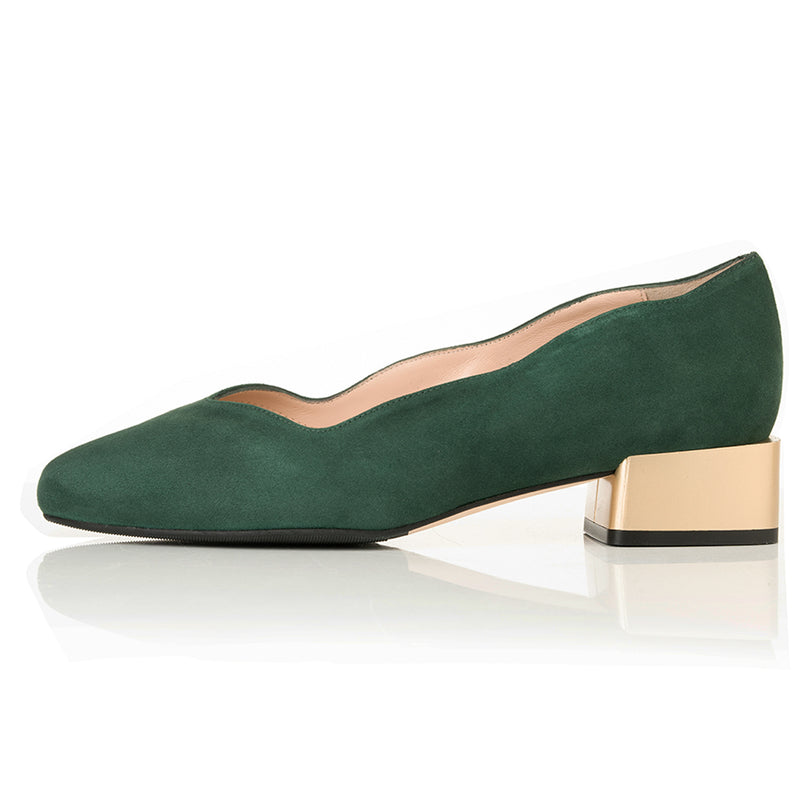 Olivia Wide Width Pumps – Green Suede