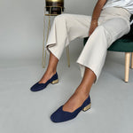 Olivia Wide Width Pumps – Navy Suede