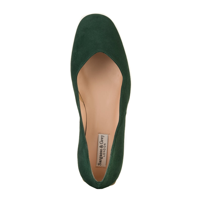 Olivia Wide Width Pumps – Green Suede