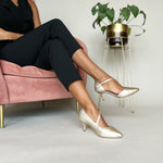 Phillie Wide Width Shoes - Gold Leather