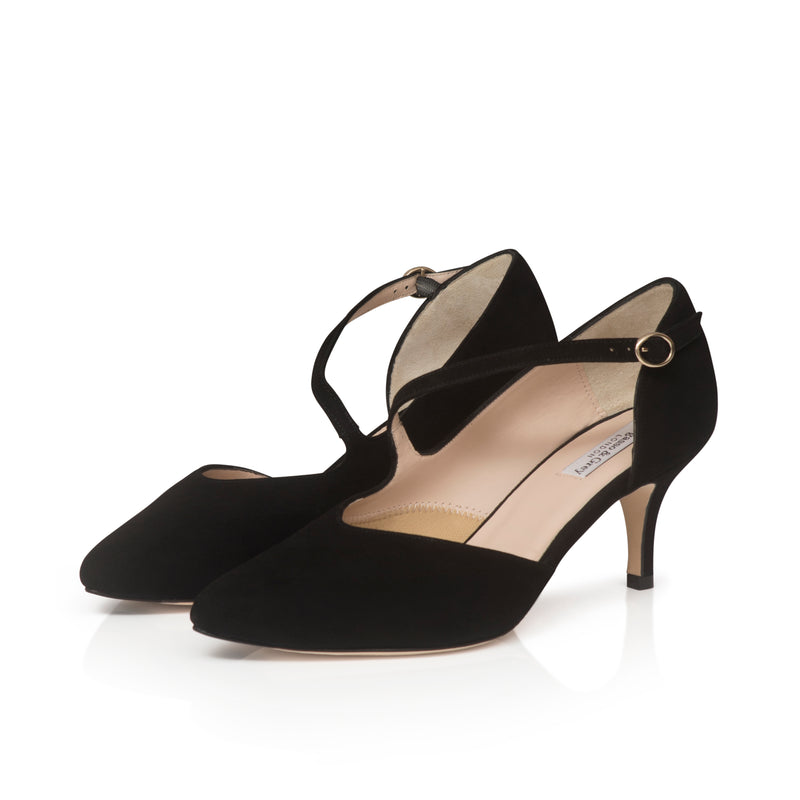 Phillie Wide Width Shoes - Black Suede