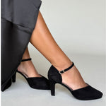 Puckle Extra Wide Width Heels - Black Suede
