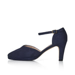 Puckle Extra Wide Width Heels - Navy Suede