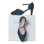 Puckle Extra Wide Width Heels - Navy Suede