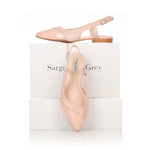 Sadie Wide Width Slingback Flats - Pink Leather & Patent