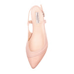 Sadie Wide Width Slingback Flats - Pink Leather & Patent