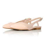 Sadie Wide Width Slingback Flats - Pink Leather & Patent