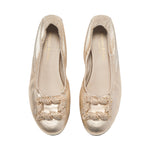 Saffron Wide Width Ballet Flats - Gold Stretch Leather
