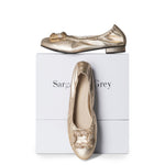Saffron Wide Width Ballet Flats - Gold Stretch Leather