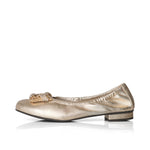 Saffron Wide Width Ballet Flats - Gold Stretch Leather