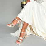 Star - Wide Width Platform Sandal - Gold Leather