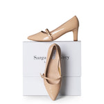 Stevie Extra Wide Pumps - Nude Patent Leather