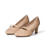 Stevie Extra Wide Pumps - Nude Patent Leather