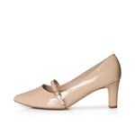 Stevie Extra Wide Pumps - Nude Patent Leather