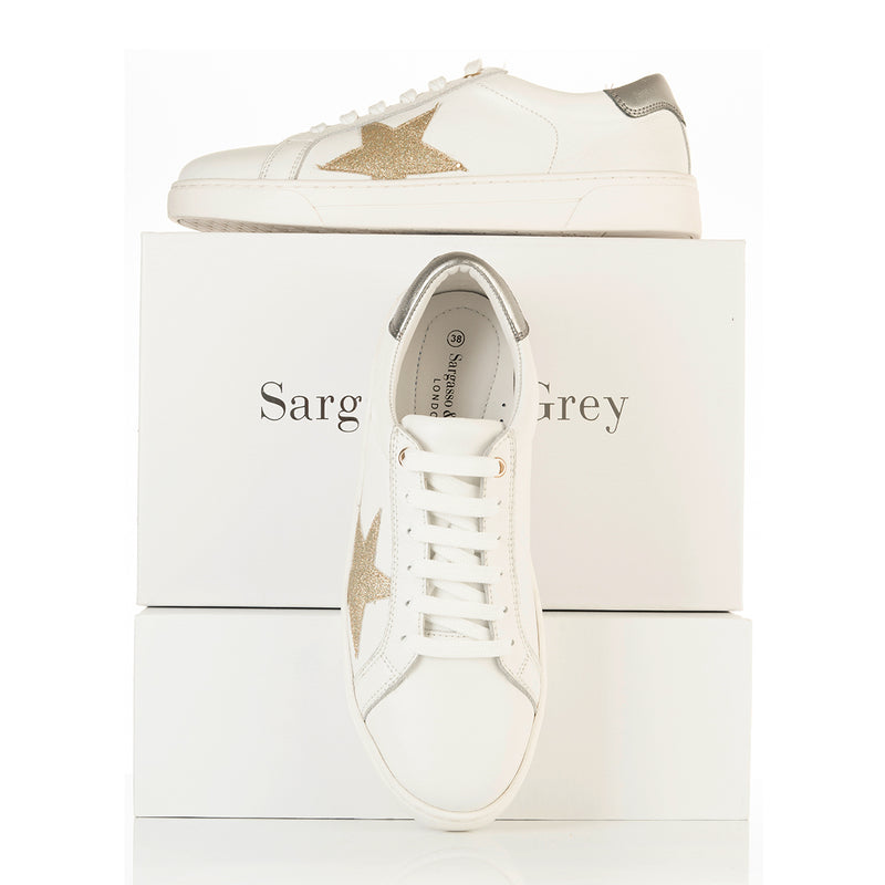 Superstella Wide Width Sneakers - Gold & Silver