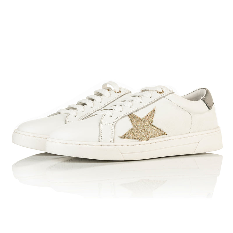 Superstella Wide Width Sneakers - Gold & Silver