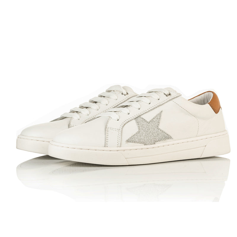 Superstella Wide Width Sneakers - Silver & Tan