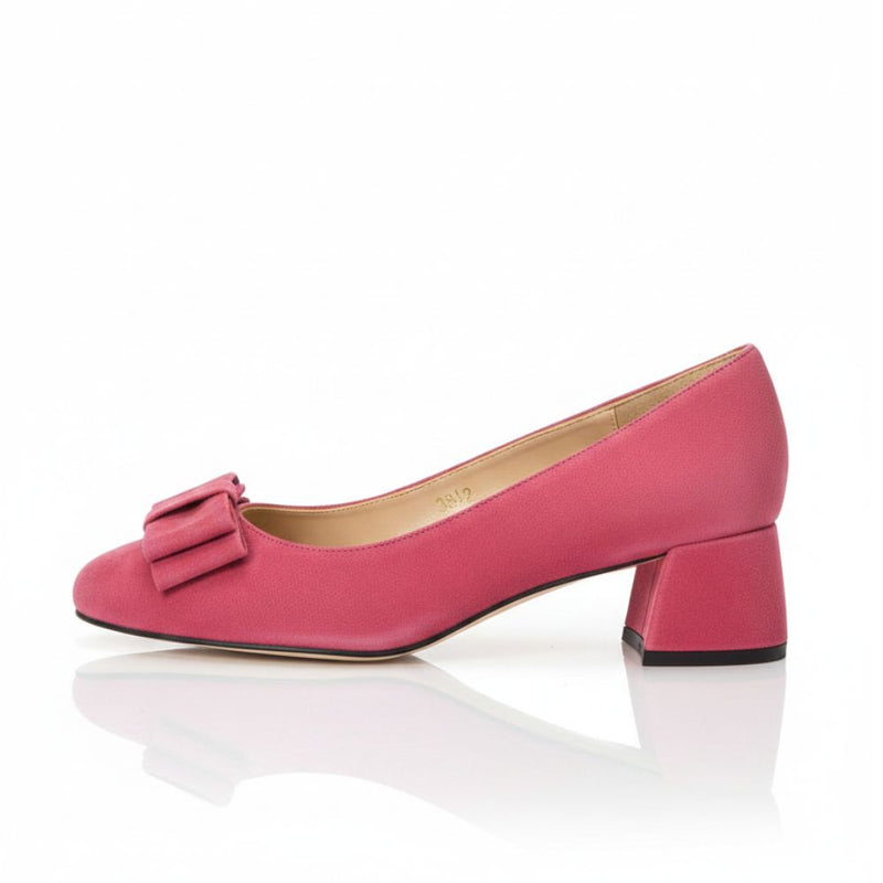 Suzie Extra Wide Width Block Heel Pumps - Raspberry Suede | Sargasso ...