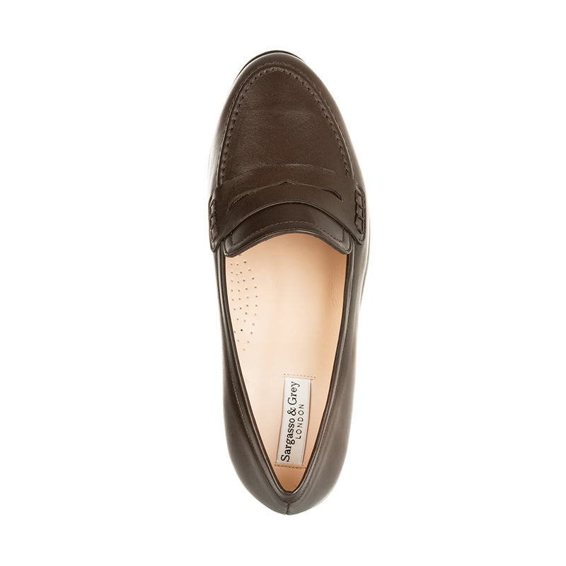 Sylvie Wide Width Loafers  - Brown Leather