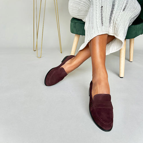 Sylvie Wide Width Loafers  - Brown Suede
