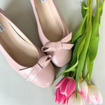 Tamsin Extra Wide Width Block Heel Pumps - Pink Leather
