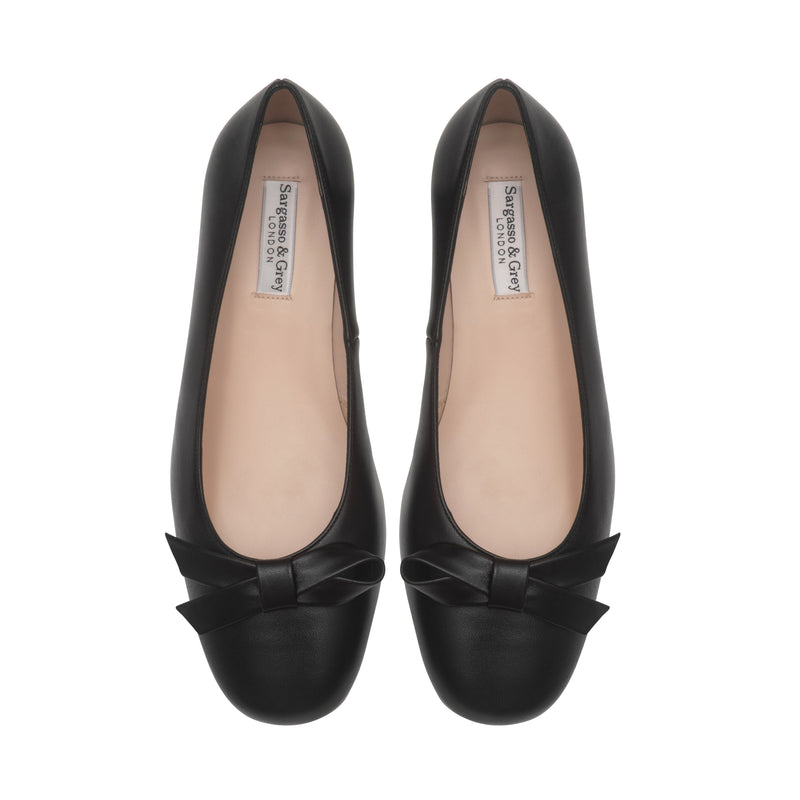 Tamsin Extra Wide Width Block Heel Pumps - Black Leather