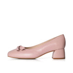 Tamsin Extra Wide Width Block Heel Pumps - Pink Leather