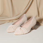 Tandi Extra Wide Width Kitten Heels - Almond Suede