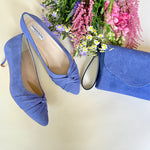 Tandi Extra Wide Width Kitten Heels - Cornflower Blue Suede