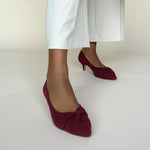 Tandi Extra Wide Width Kitten Heels - Burgundy Suede