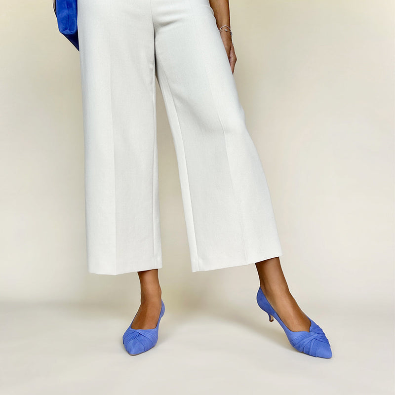 Tandi Extra Wide Width Kitten Heels - Cornflower Blue Suede