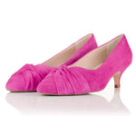 Tandi Extra Wide Width Kitten Heels - Hot Pink Suede