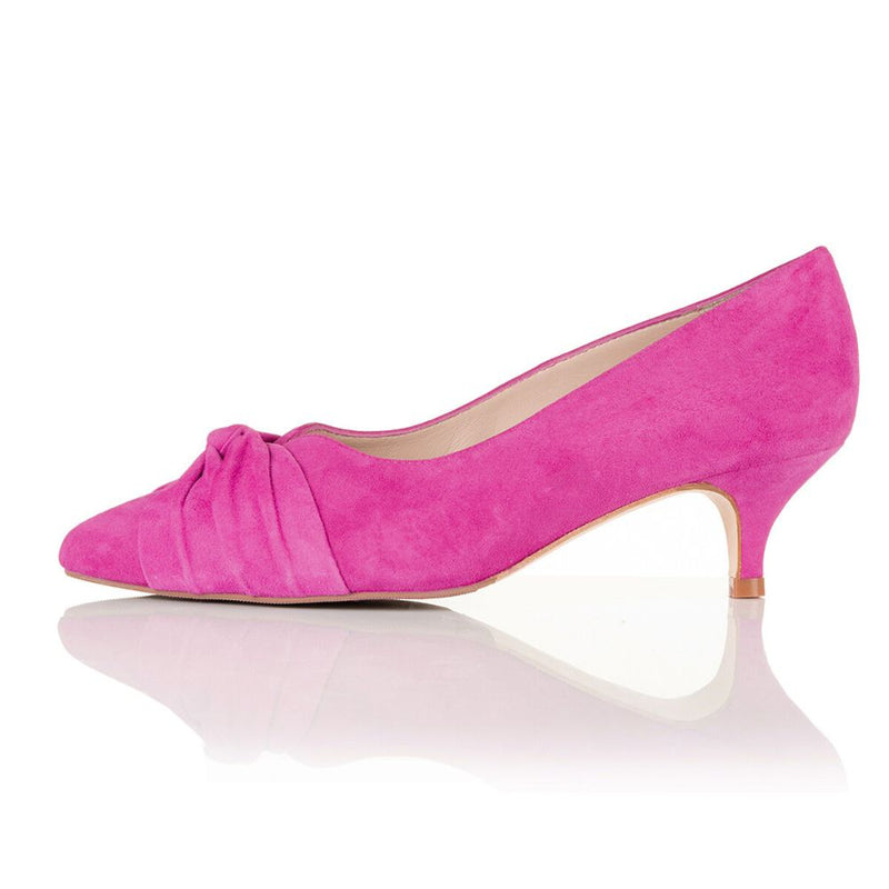 Tandi Extra Wide Width Kitten Heels - Hot Pink Suede