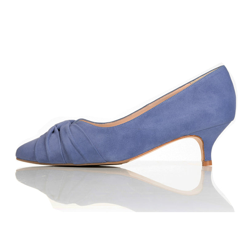 Tandi Extra Wide Width Kitten Heels - Cornflower Blue Suede