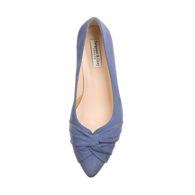 Tandi Wide Width Kitten Heels - Cornflower Blue Suede