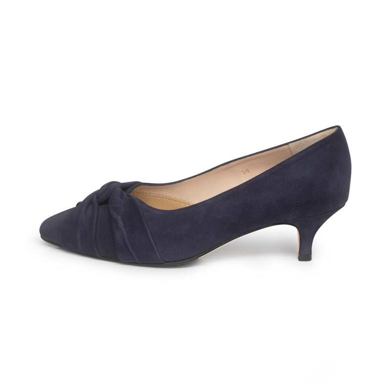 Extra-wide Width Navy blue Suede Kitten Heels – Sargasso and Grey