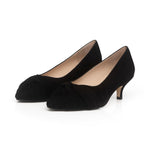 Tandi Wide Width Kitten Heels - Black Suede