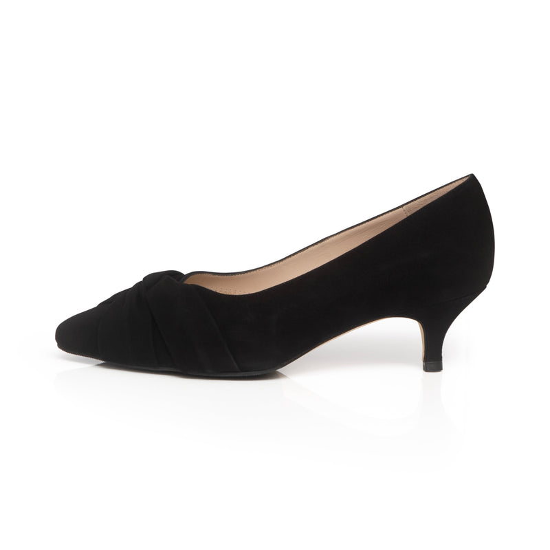 Tandi Wide Width Kitten Heels - Black Suede