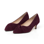 Tandi Extra Wide Width Kitten Heels - Burgundy Suede