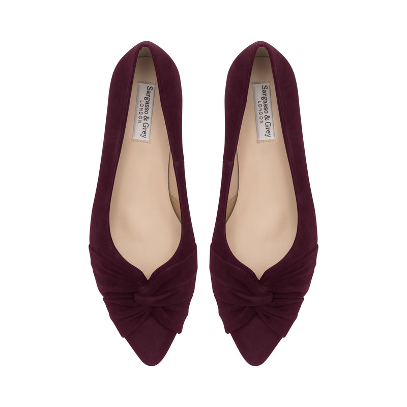 Tandi Extra Wide Width Kitten Heels - Burgundy Suede