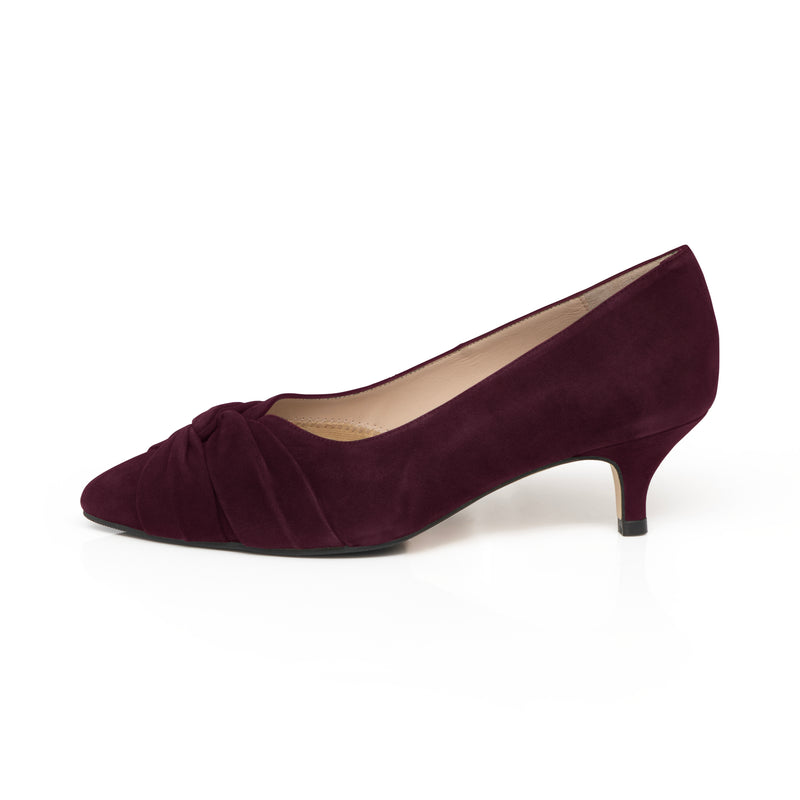Tandi Extra Wide Width Kitten Heels - Burgundy Suede