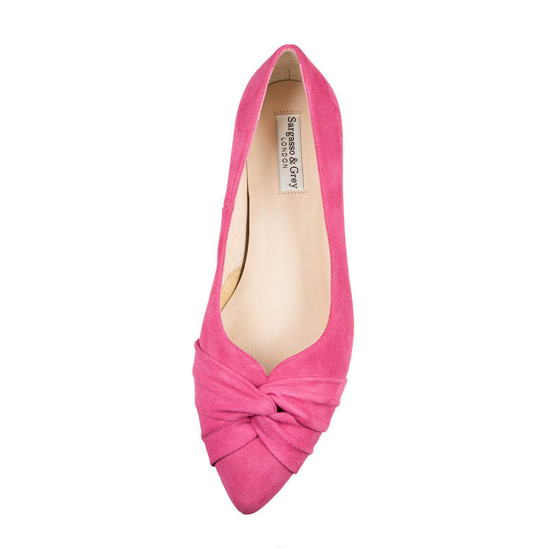 Tandi Wide Width Kitten Heels - Hot Pink Suede