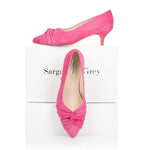 Tandi Wide Width Kitten Heels - Hot Pink Suede