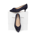 Tandi Wide Width Kitten Heels - Navy Suede