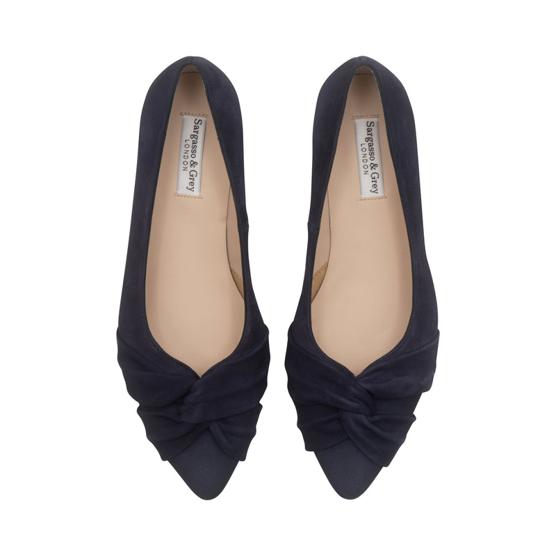 Extra-wide Width Navy blue Suede Kitten Heels – Sargasso and Grey